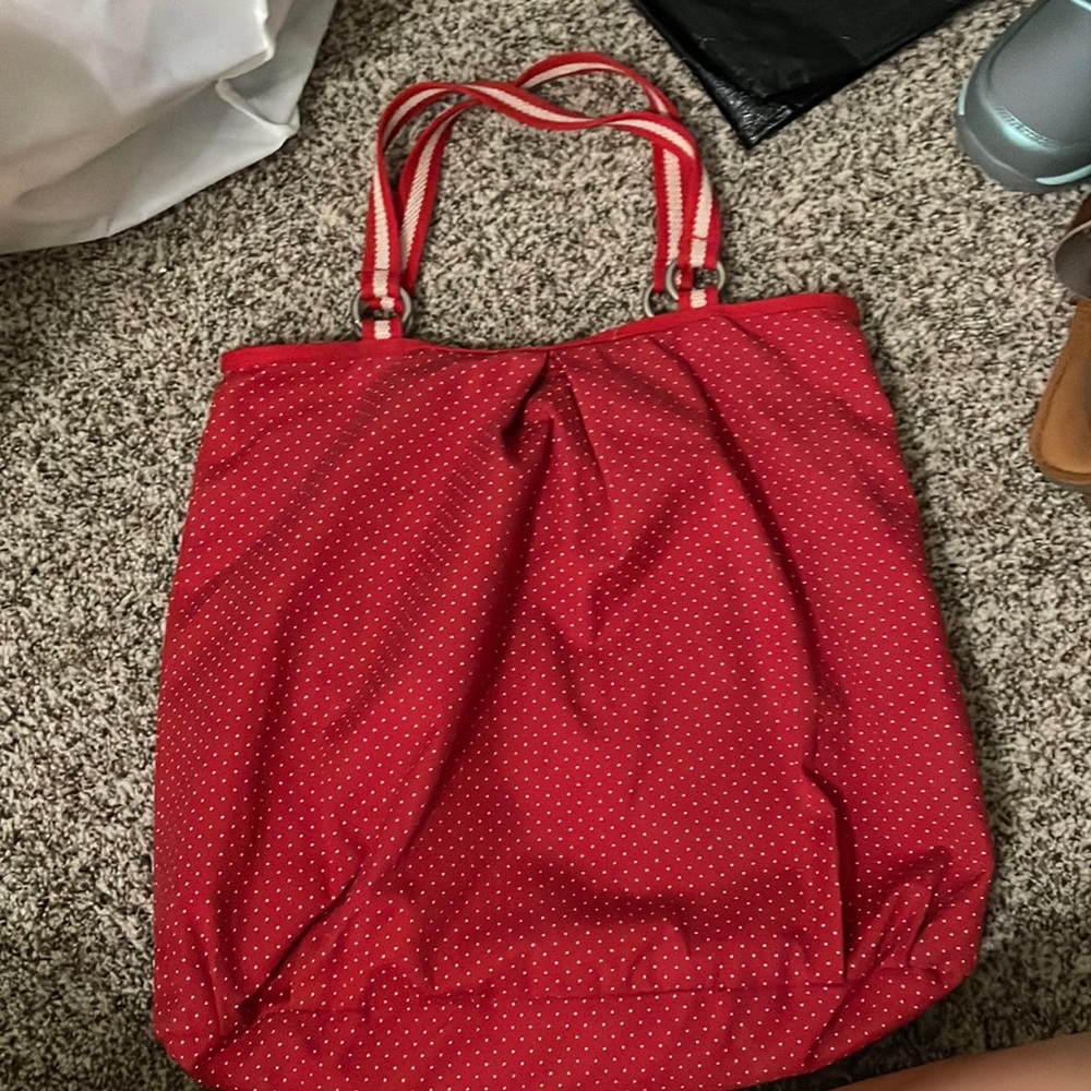 Red tote bag